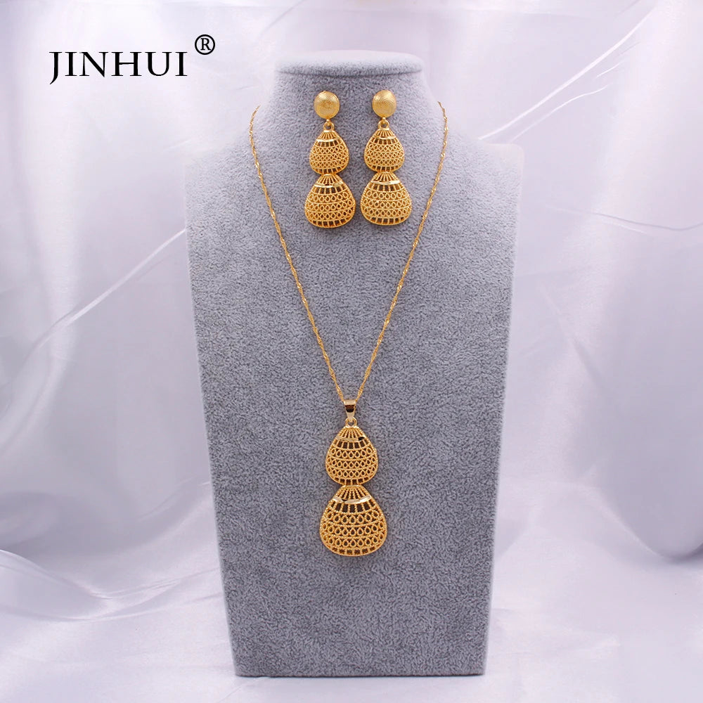 Wedding Jewelry Sets for Women African/Indian Necklace Pendant Earrings