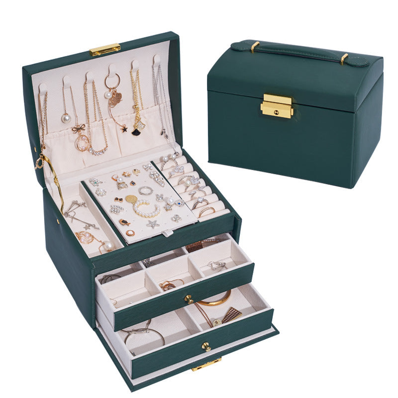 Leather Jewelry Case Storage Organizer