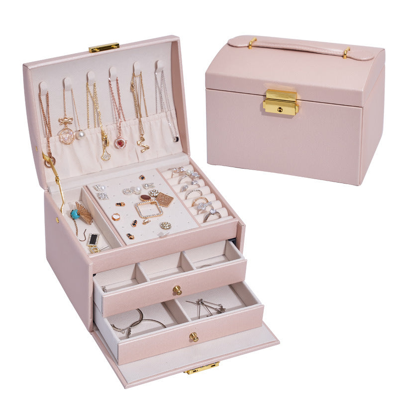 Leather Jewelry Case Storage Organizer