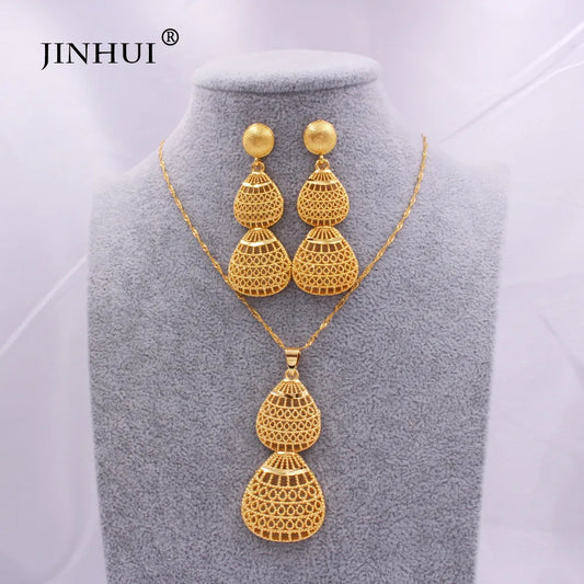 Wedding Jewelry Sets for Women African/Indian Necklace Pendant Earrings