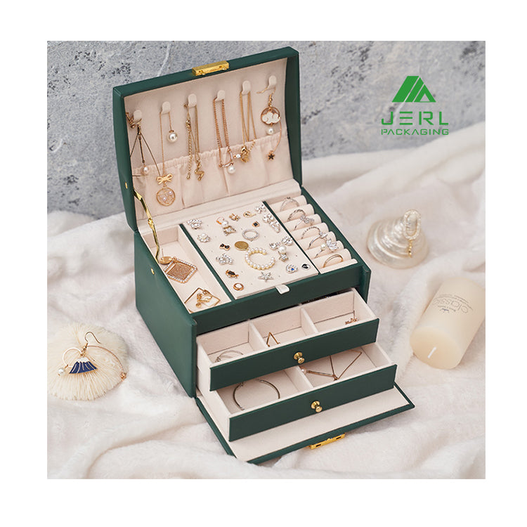 Leather Jewelry Case Storage Organizer