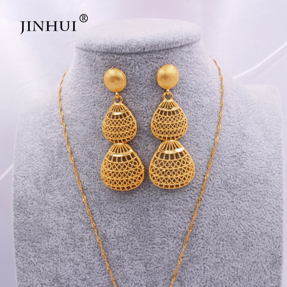 Wedding Jewelry Sets for Women African/Indian Necklace Pendant Earrings