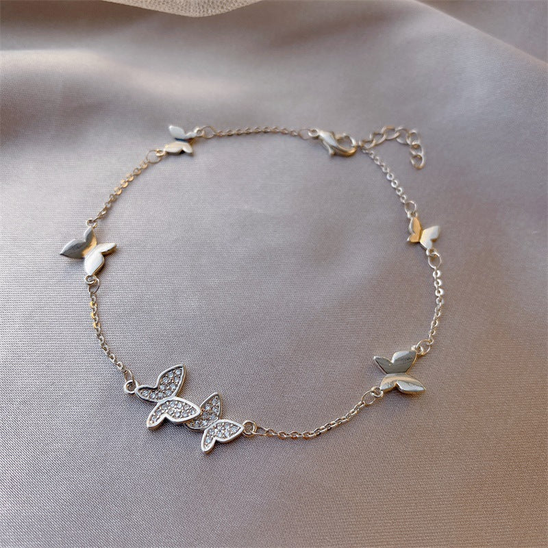 Trendy Jewelry Fashion Crystal Charm Butterfly Ankle Bracelet