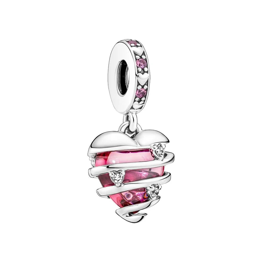 Heart Charm Collection Silver Plated Fitted Charm Silver Original Bracelets for Jewellery Making