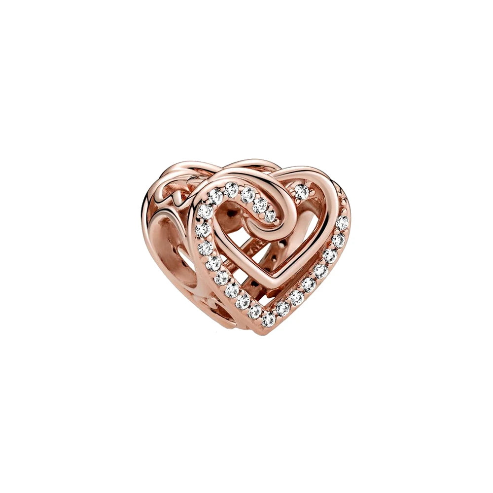 Heart Charm Collection Silver Plated Fitted Charm Silver Original Bracelets for Jewellery Making